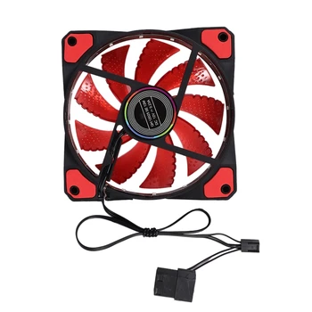 

120Mm Pc Computer 16Db Ultra Silent 15 Leds Case Fan Heatsink Cooler Cooling W/ Anti-Vibration Rubber,12Cm Fan,12Vdc 3P Ide 4Pin