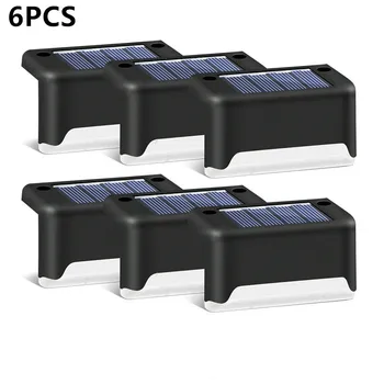 

6/8pcs LED Solar Lamp Path Stair Outdoor Waterproof Wall Light Garden Landscape Step Stair Deck Lights Balcony Fence Solar Light