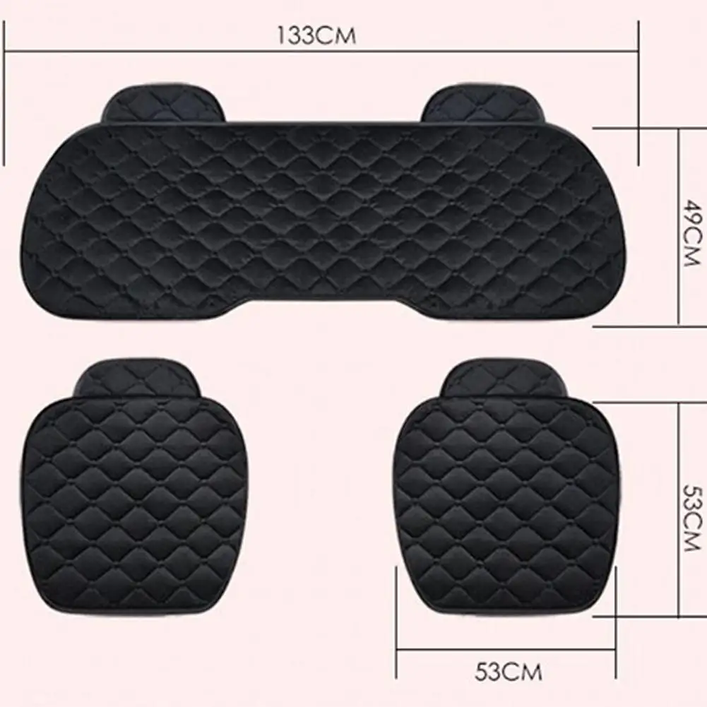 Dragonpad Универсальное автомобильное кресло из трех частей плюс бархатный уплотненный специальный автомобиль плюшевый зимний чехол для сиденья пылезащитный коврик