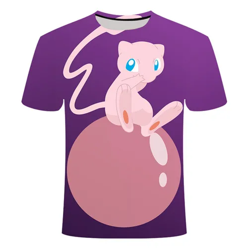 Футболка Пикачу Покемон 3D Футболка с принтом кота мужская, женская, Детская футболка детская забавная летняя свободная футболка с рукавами азиатского размера S-6XL - Цвет: TXK123