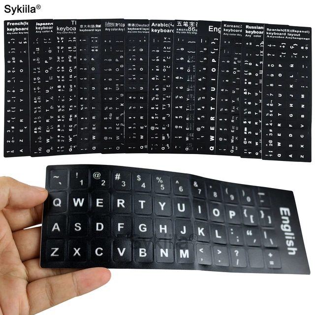 Pegatinas para teclado Ordenador portátil, Pegatinas de diseño de teclado  árabe, Cangjie, alemán, ruso, francés, coreano, japonés, tailandés, wubi