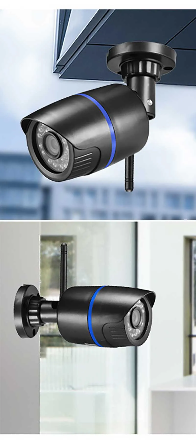 Ip-камера Wifi 1080P 720P ONVIF Беспроводная Проводная P2P CCTV пулевидная камера наруэного наблюдения с слотом для карт MiscroSD Max 64G