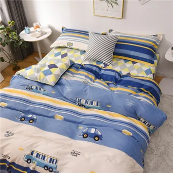

-Style Denim Quilt Cover Sheets Bedding Student Dormitory Quilt Three Sets of Bed Sheet People