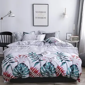 

home duvet cover set 3/4pcs bed linen set comforter bedding set sanding polyester bed sheets pillow case bed set home texitiles