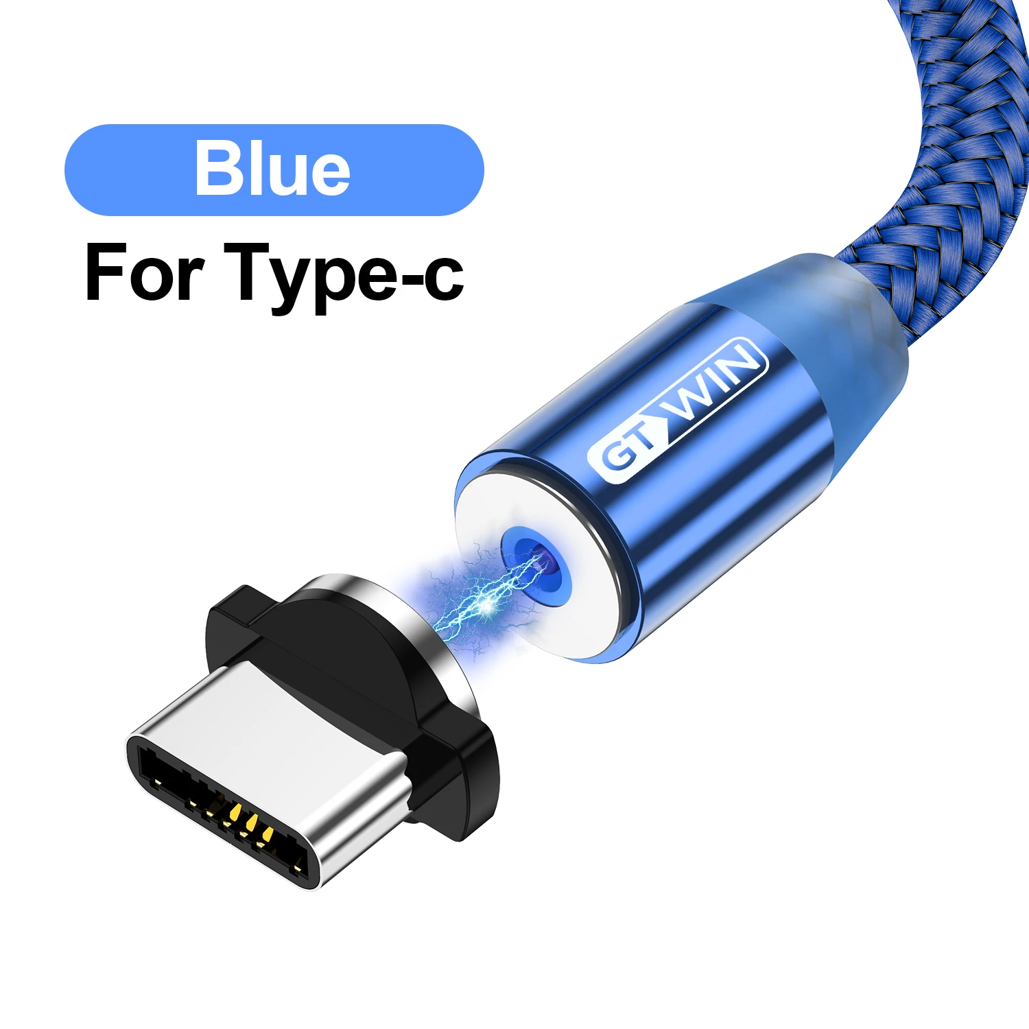GTWIN Магнитный Micro USB кабель для iPhone 7 зарядное устройство Шнур магнит Тип C кабель 3 м USB C Быстрая зарядка для samsung S9 Plus iPad Pro - Цвет: For Type C Blue
