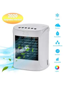 

5V 2A Mini Portable Air Conditioner 7 Colors Light Conditioning Humidifier Purifier USB Desktop Air Cooler Fan Home Cooling
