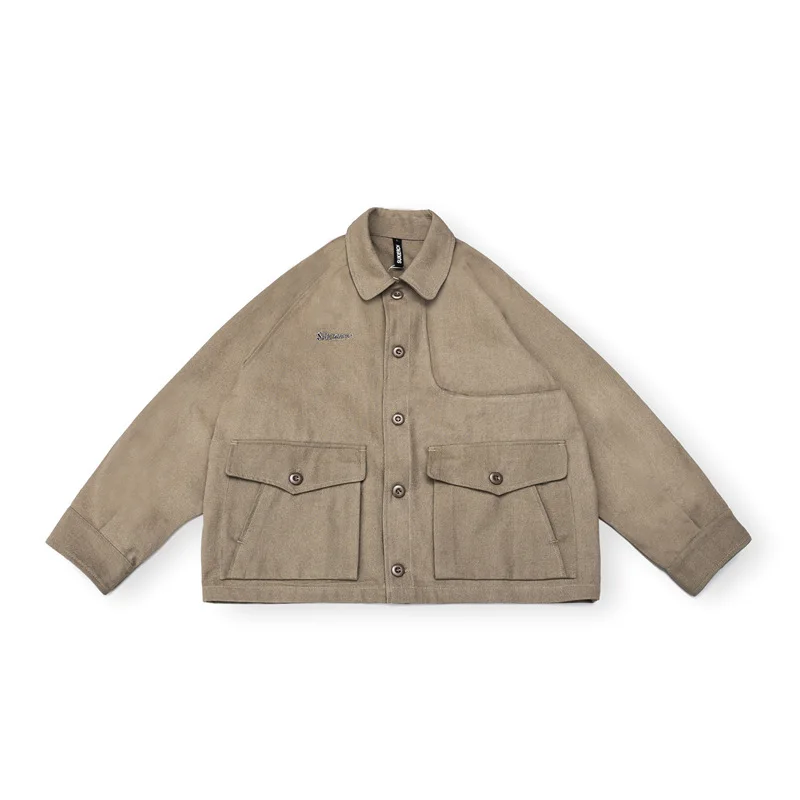 

2019 New Style Japanese-style Retro Popular Brand Coat Men's Loose-Fit Solid Color Tooling Jacket Men'S Wear Autumn Casual on Cl