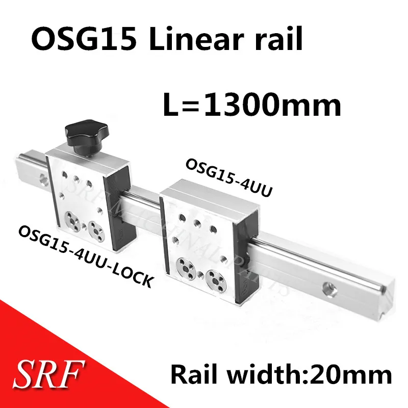 High speed linear guide roller external dual axis rail 1pcs OSG15 L=1300mm+1pcs slide block | Обустройство дома