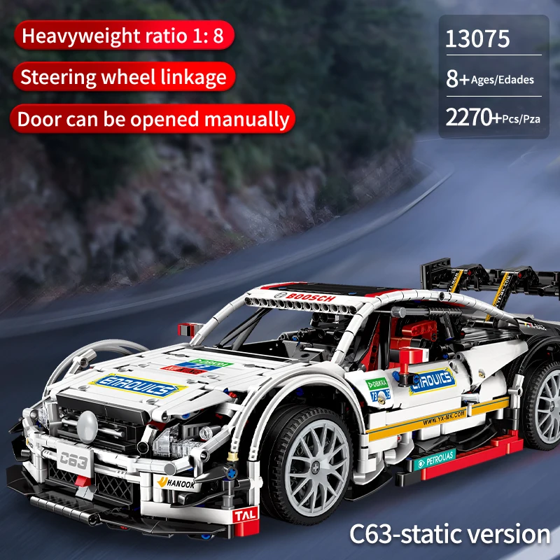 

C63 Technic Series 13075 MOC-6687 Super Racing Sports Car Set Building Blocks Fit Legoing Creator Expert Bricks Kids Toys Gifts