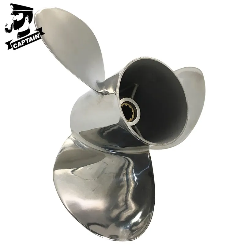 Captain Propeller 10 1/8x12 Fit Yamaha Outboard Engines F25 20HP 30 HP Stainless Steel 10 Tooth Spline RH MAR-GYT3B-02-12