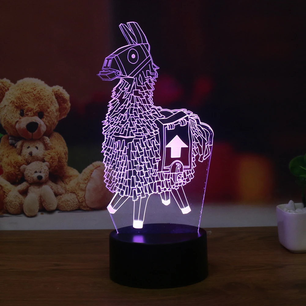 Usb Plug In Настольная домашняя сменная оптическая Ночная лампа Иллюзия 7 цветов Настольная 3D акриловая Сенсорная лампа - Испускаемый цвет: Usb Plug In