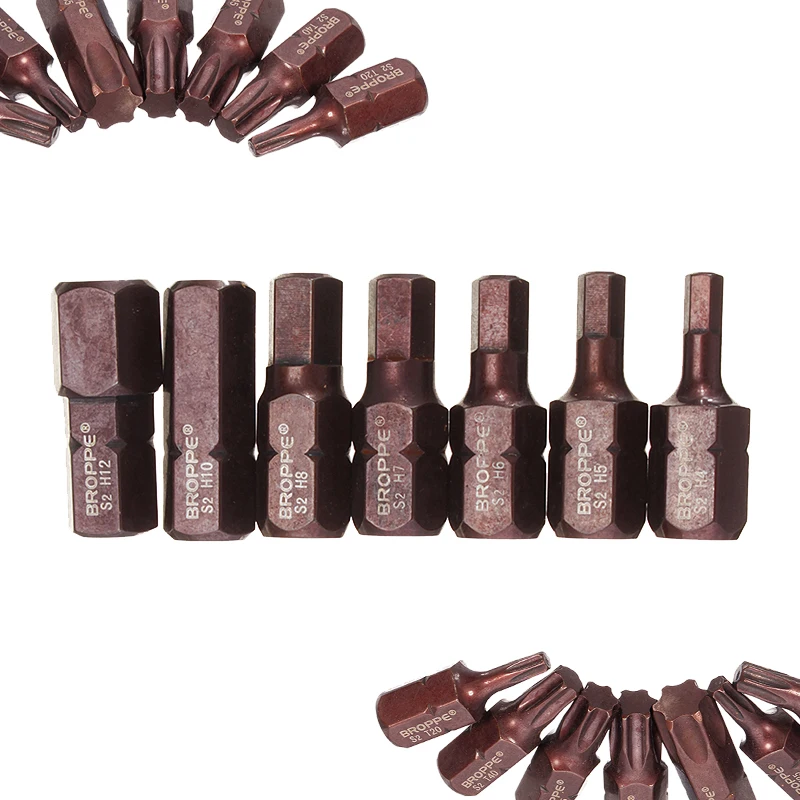 7 шт./компл. 30 мм магнитный Torx звезда отвертка бит T20/T25/T30/T40/T45/T50/T55 S2 Сталь 10