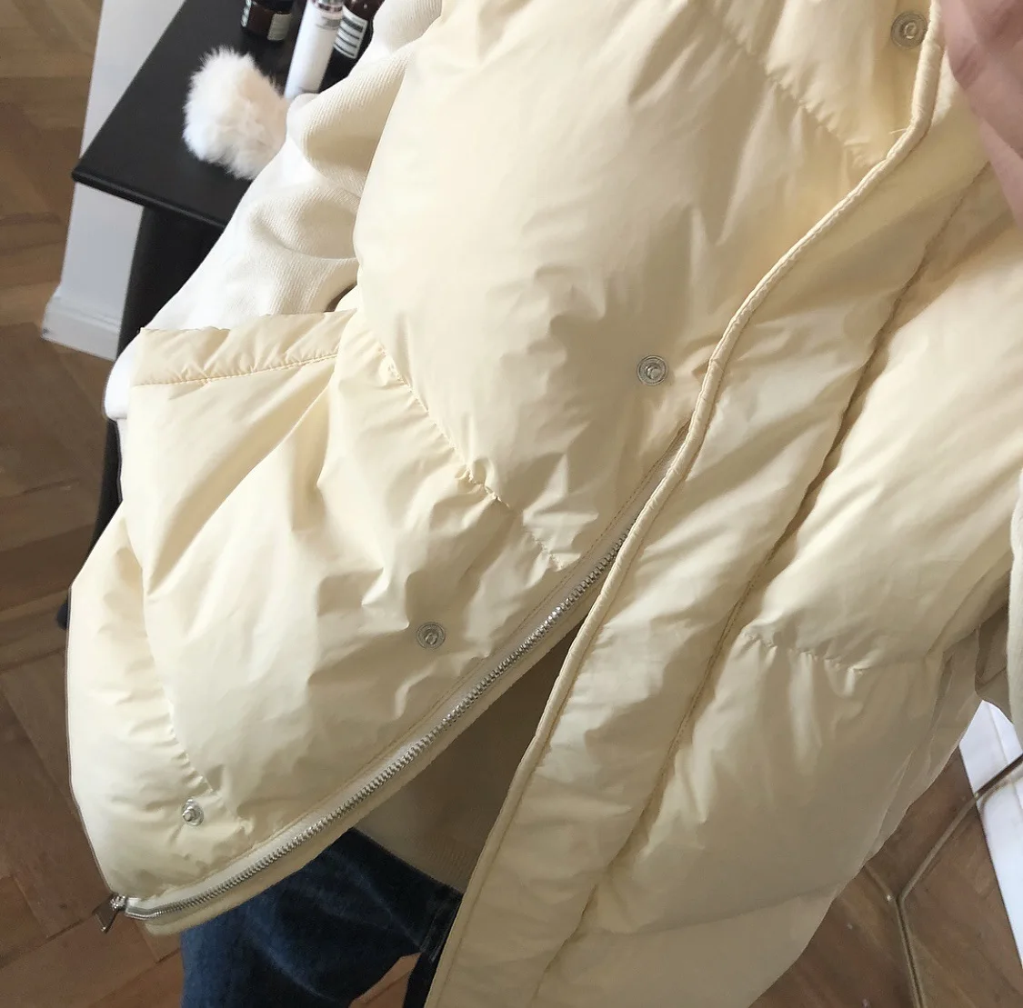 Winter New South Korea 90% White Goose down Vest down Coat Short Thick Loose-Fit Hooded Vest Women's