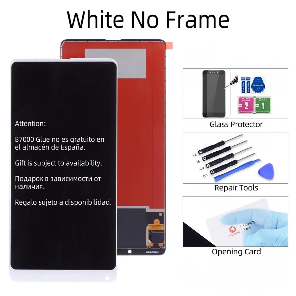 No Frame White Сплей для XIAOMI Mi MIX 2 LCD в сборе с тачскрином на рамке 5.99'' черный белый - Цвет: No Frame White