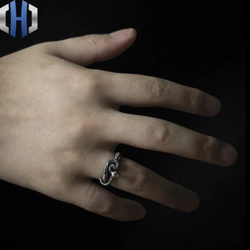 22 мм, дизайн, ручная работа, серебряное кольцо с узором питона 925, индивидуальное маленькое кольцо со змеей, простое кольцо