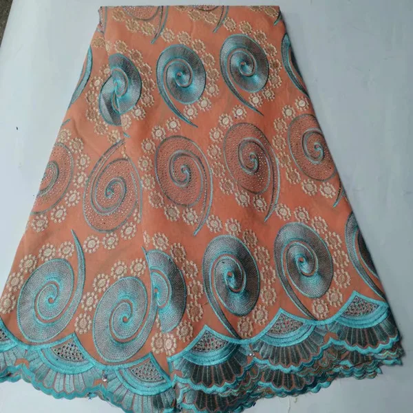 light orange Новое поступление, гипюровая кружевная ткань, африканская нигерийская кружевная ткань, белое Королевское синее с бисером, французская вуаль, кружевная ткань для невесты - Цвет: light orange