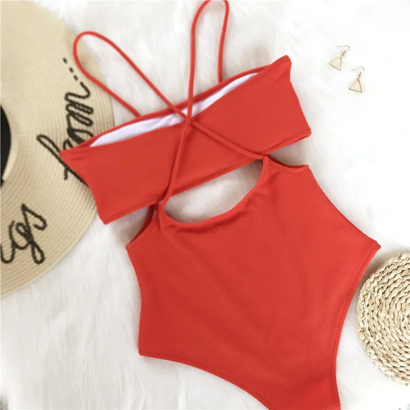 

2019 Summer New Style Tube Top High-waisted Strap Swimwear Seaside Holiday Bikini Two-Piece Bathing Suit with Chest Pad