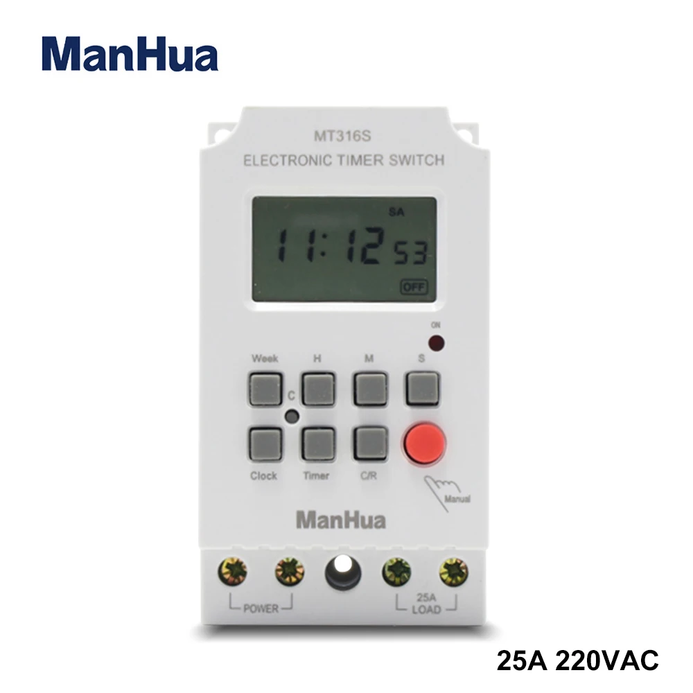 ManHuaDinRail220VAC25AMT316SProgrammableElectronicTimerFor