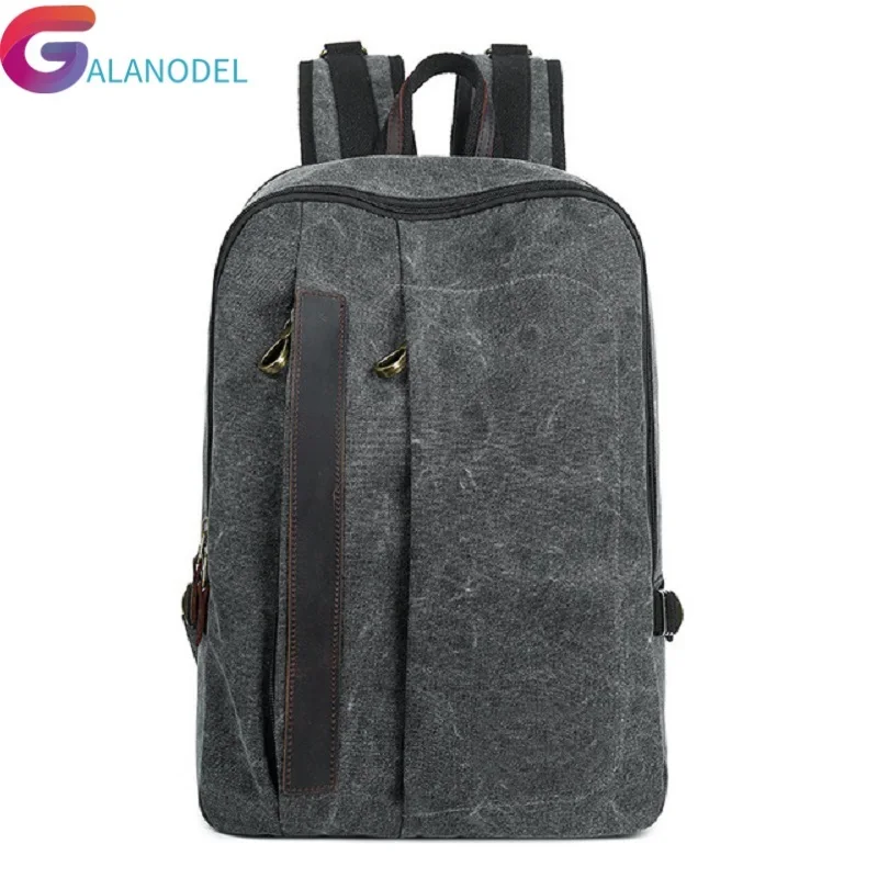 

Vintage Casual Canvas Backpacks M221 School Bags Young Large Capacity Travel Bag Women Mochila Leather Laptop Backpack Rucksack