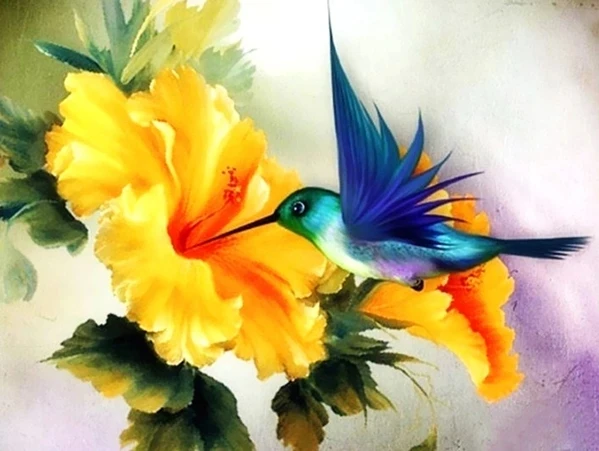 

DIY Diamond Painting Bird And Flowers Mosaic Cross Stitch Diamond Embroidery Full Display Diamond Handmade Home Decor Gift