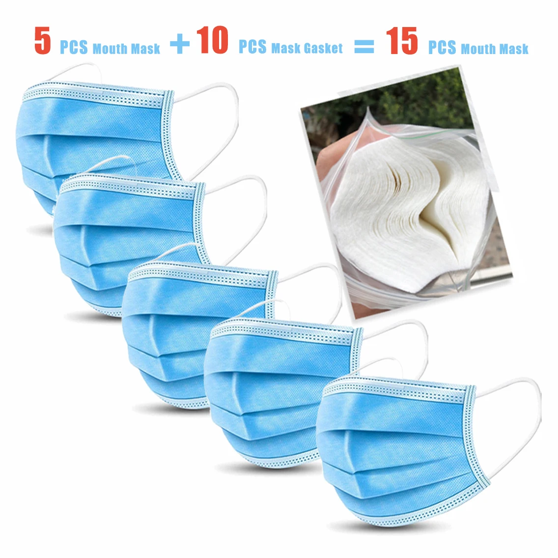 

3 Layer mouth face mask dust protection Medical Masks Disposable Face Masks Elastic Ear Loop Disposable Dust Filter Safety Mask