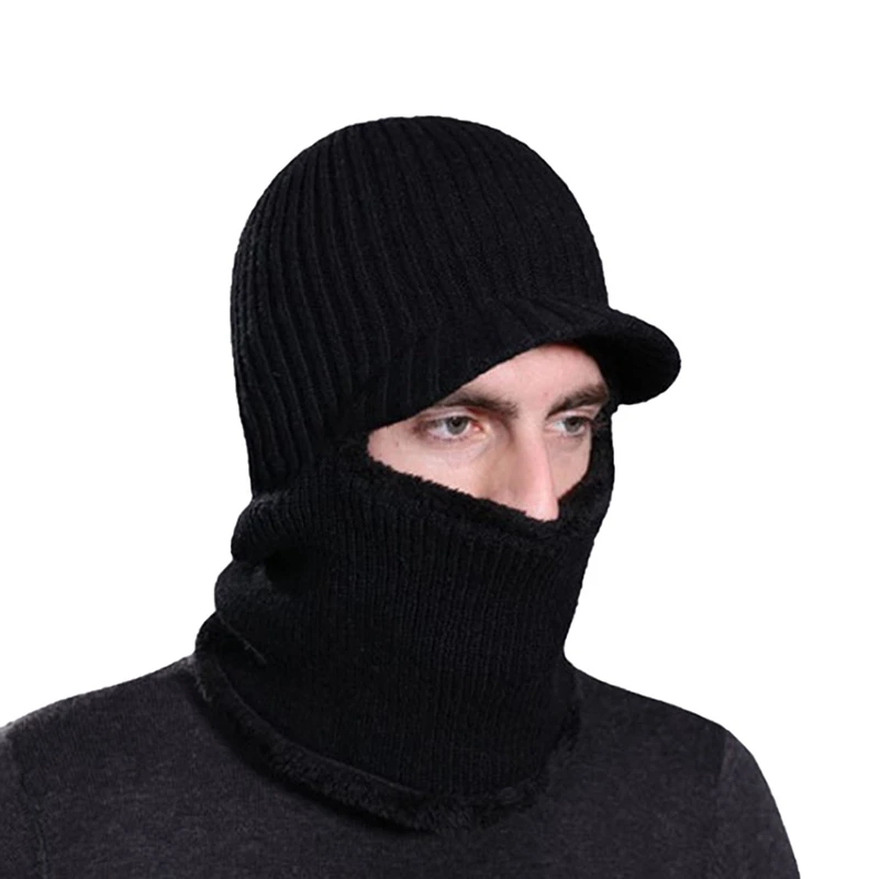 Winter Hats For Men Skullies Beanie Hat Winter Cap Men Women Wool Scarf Caps Set Balaclava Mask Gorras Bonnet Knitted Hat