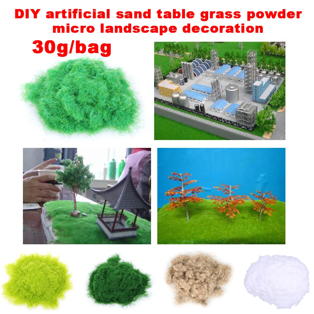 Artificial Grass Powder Sandbox Powder DIY Accessories Micro Landscape 30g/Bag 5 Color Beautiful Simulation Grass Powder