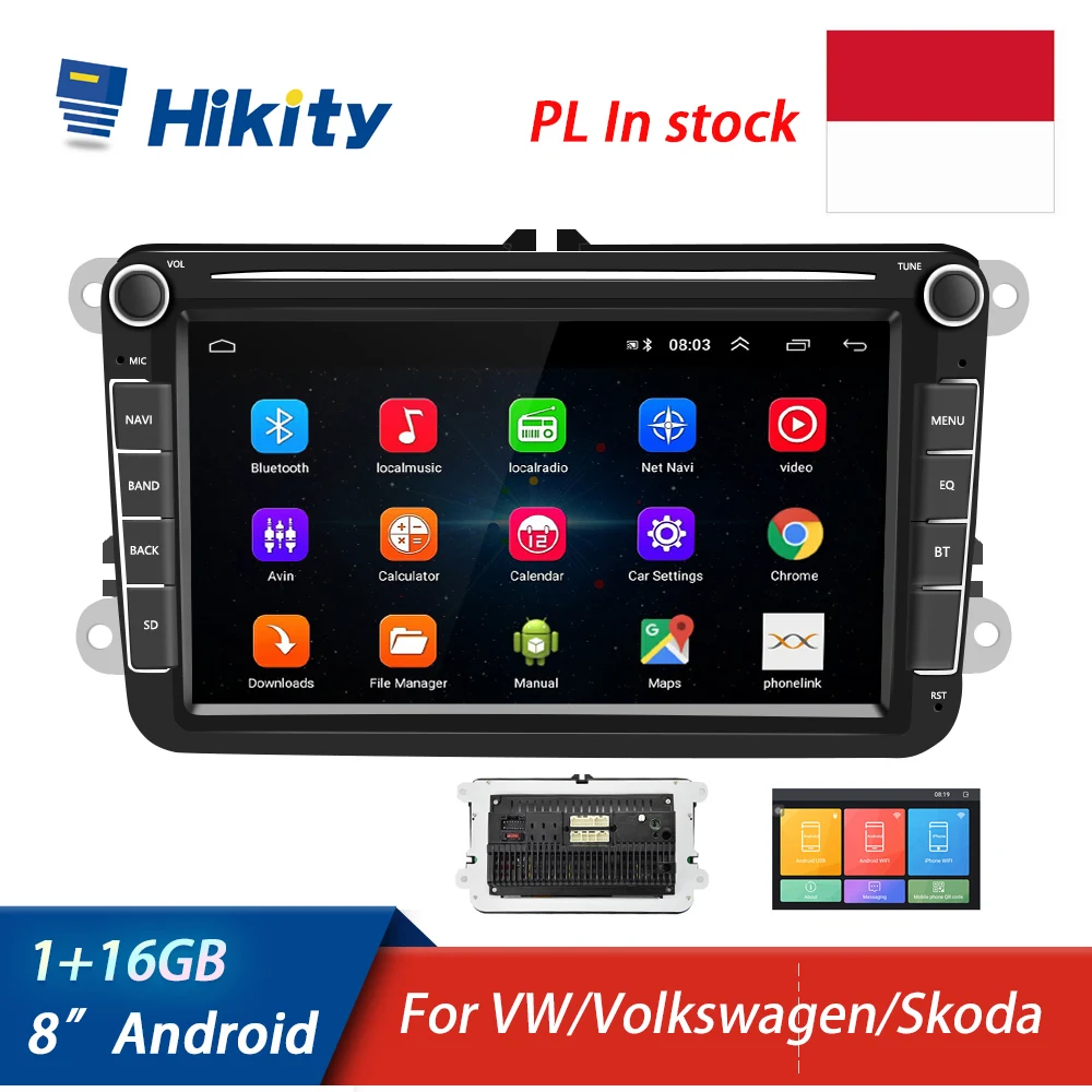 Автомобильный мультимедийный плеер Hikity мультимедийная магнитола на Android с 8