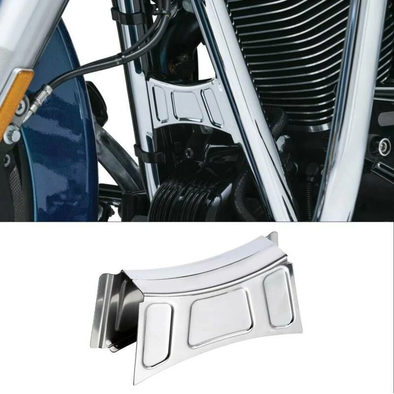 Motorcycle Frame Downtube Crossbrace Cover Accent Trim Black&Chrome For