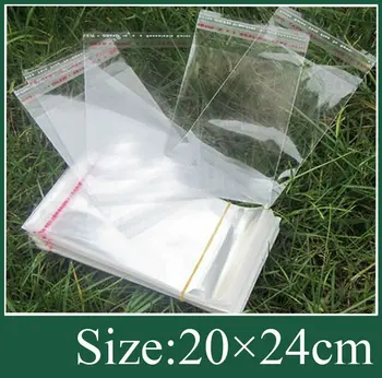 

300x clear Self Adhesive Seal Plastic Bag 20x24cm opp bag /poly bag free shipping