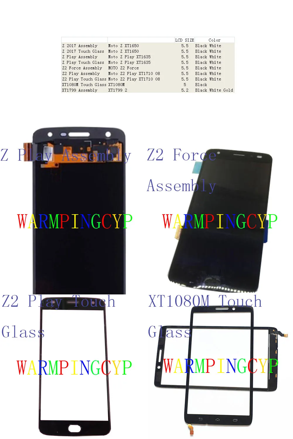 ЖК дисплей с сенсорным экраном в сборе для Motorola Z 2017 Play Z2 Force XT1080M XT1799 Moto XT1650 XT1635