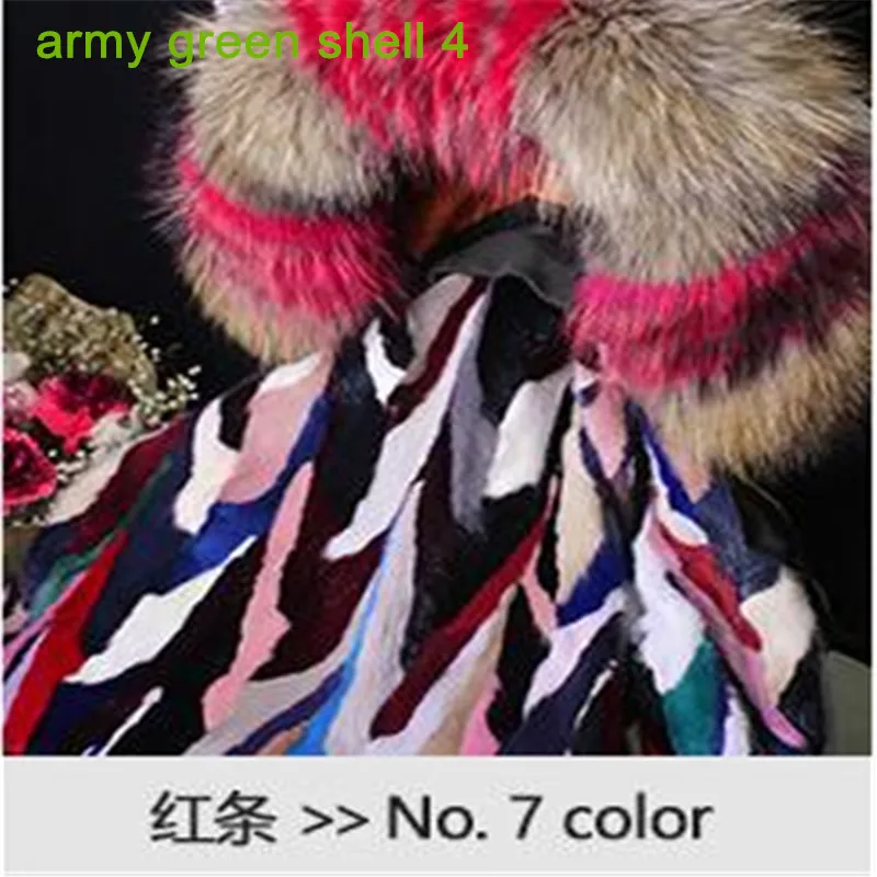army green shell 4 Короткая куртка-бомбер с подкладкой из натурального меха норки, зима, большая парка с воротником из меха енота, водонепроницаемая зимняя куртка - Цвет: army green shell 4