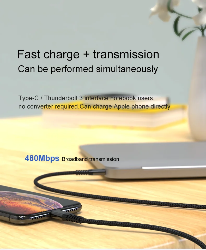 VLAMPO PD type C-Lightning 8 Pin 18W кабель для быстрой зарядки для iPhone XS X 8, быстрое зарядное устройство для Macbook, шнур для синхронизации данных