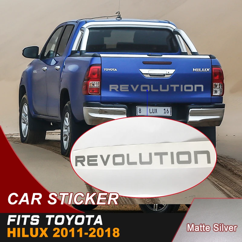 

Car decals 1 Piece protect scratch tail gate revolution letter graphic vinyls stickers custom fit for toyota hilux 2011-2018