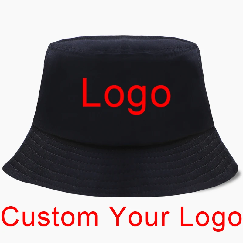 Custom Your Design Logo Bucket Hat Panama custom made Cap Women Men White Black Cotton Outdoor Sunscreen Customize Hats Caps