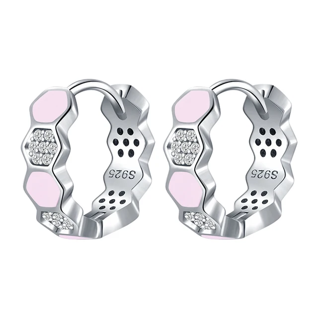 2021 Trend New 925 Sterling Silver Hoop Earrings For Women Fashion Jewelry Original Luxury Summer Party Colored Huggie Earring HES12