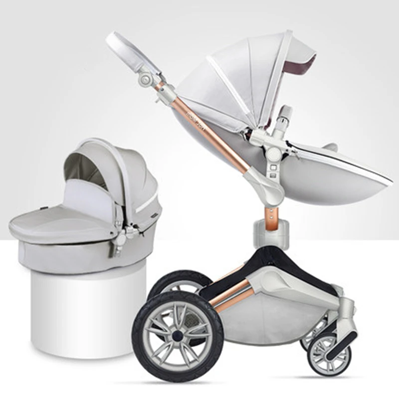 Hot Mom Baby Newborn Cart With High View Can Sit On Reclining Shock Absorber And Rotate Imported Trolley PU leather | Мать и ребенок