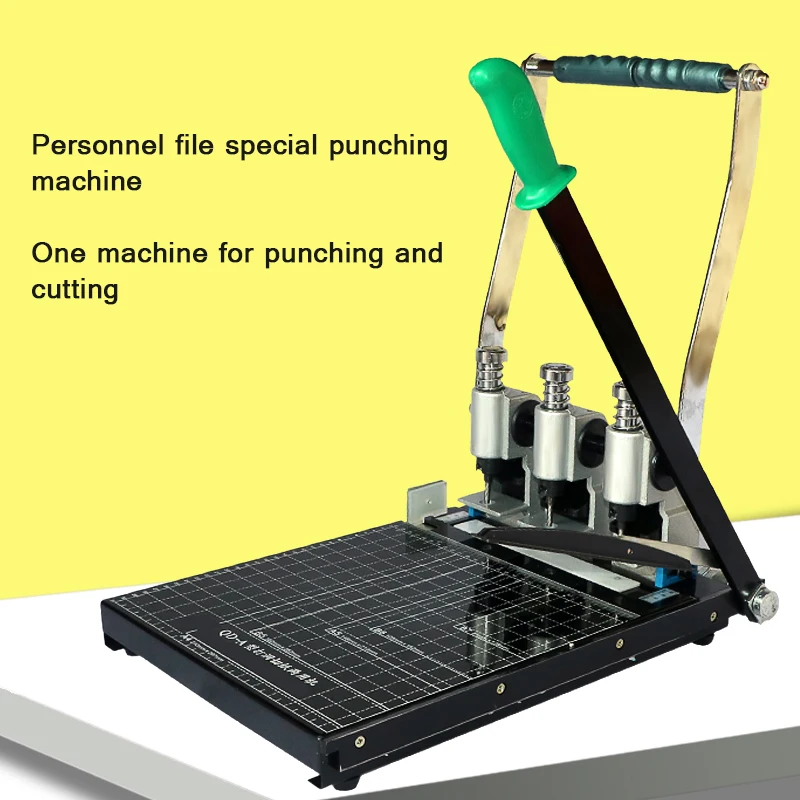 

Personnel File Binding Punching Machine With Knife Cutting Paper Manual Micro Three-Hole Puncher Financial Voucher Puncher