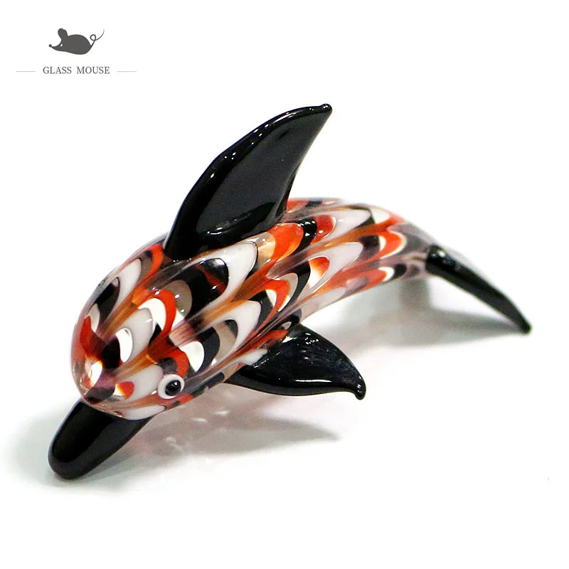 

Miniature Handmade Glass Dolphin Figurines Crafts Ornaments Cute Vivid Sea Animals Holiday Gifts For Kids Home Table Decoration