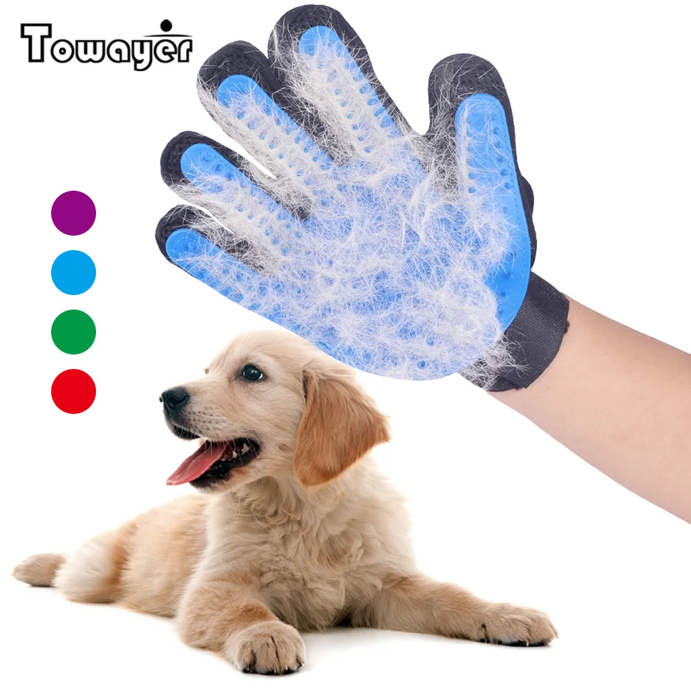 Guante de aseo para mascotas, cepillo para quitar el pelo de guante de perros y gatos, limpieza y masaje de peines