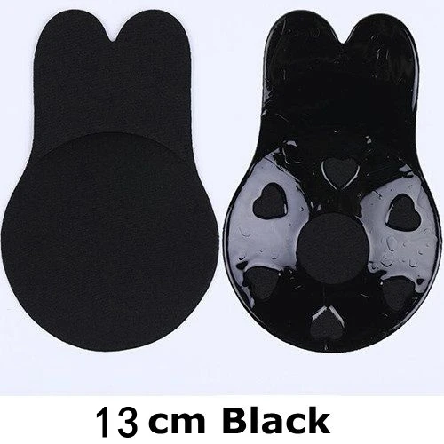 13CM BLACK Бюстгальтер без бретелек с кроликом для женщин, сексуальный силиконовый бюстгальтер с эффектом пуш-ап, невидимый бюстгальтер без косточек, женское нижнее белье - Цвет: 13CM BLACK