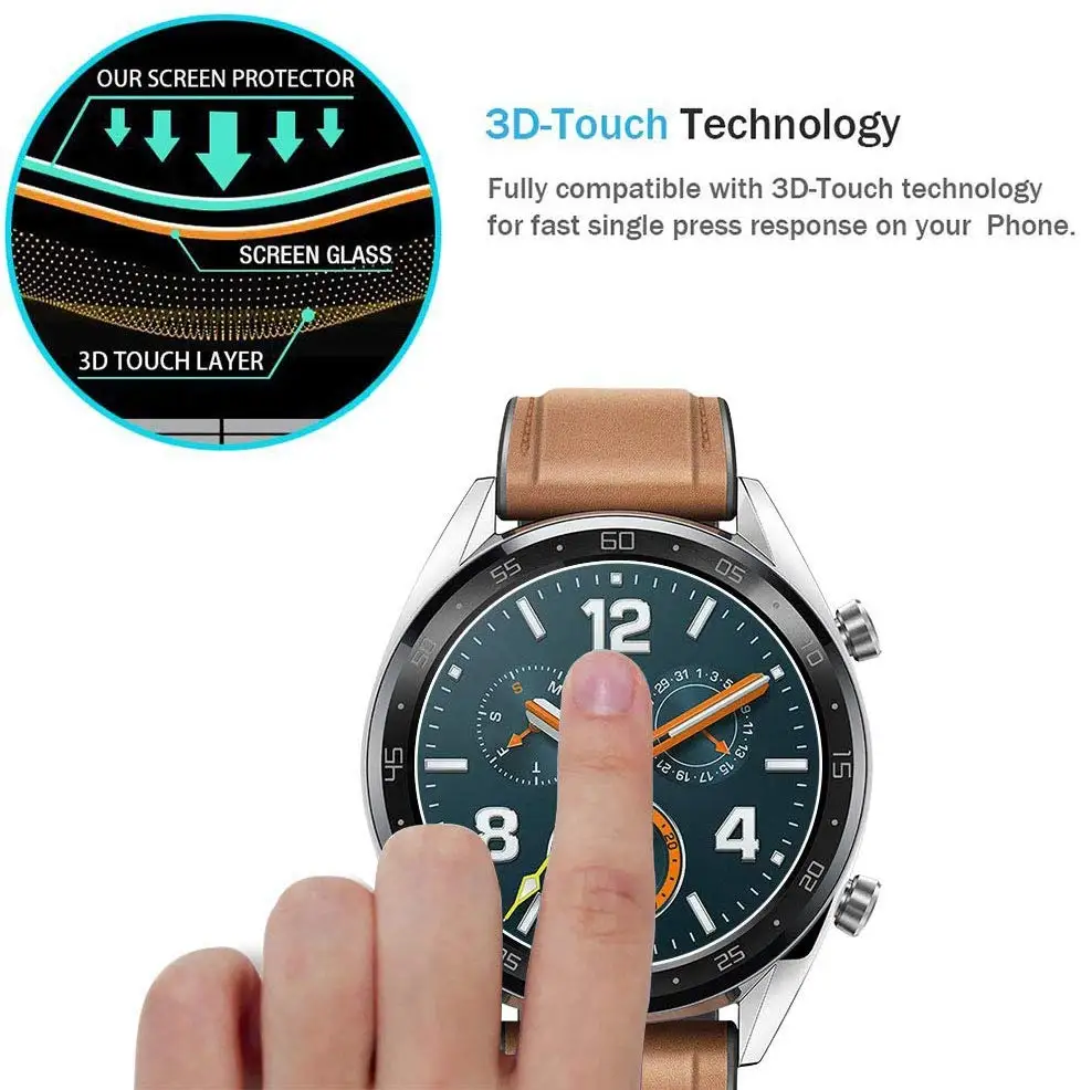 2 шт 9H закаленное стекло для huawei watch GT/Watch 2 pro Honor watch Magic/dream HD Анти-Царапины анти-отпечатки пальцев закаленная пленка