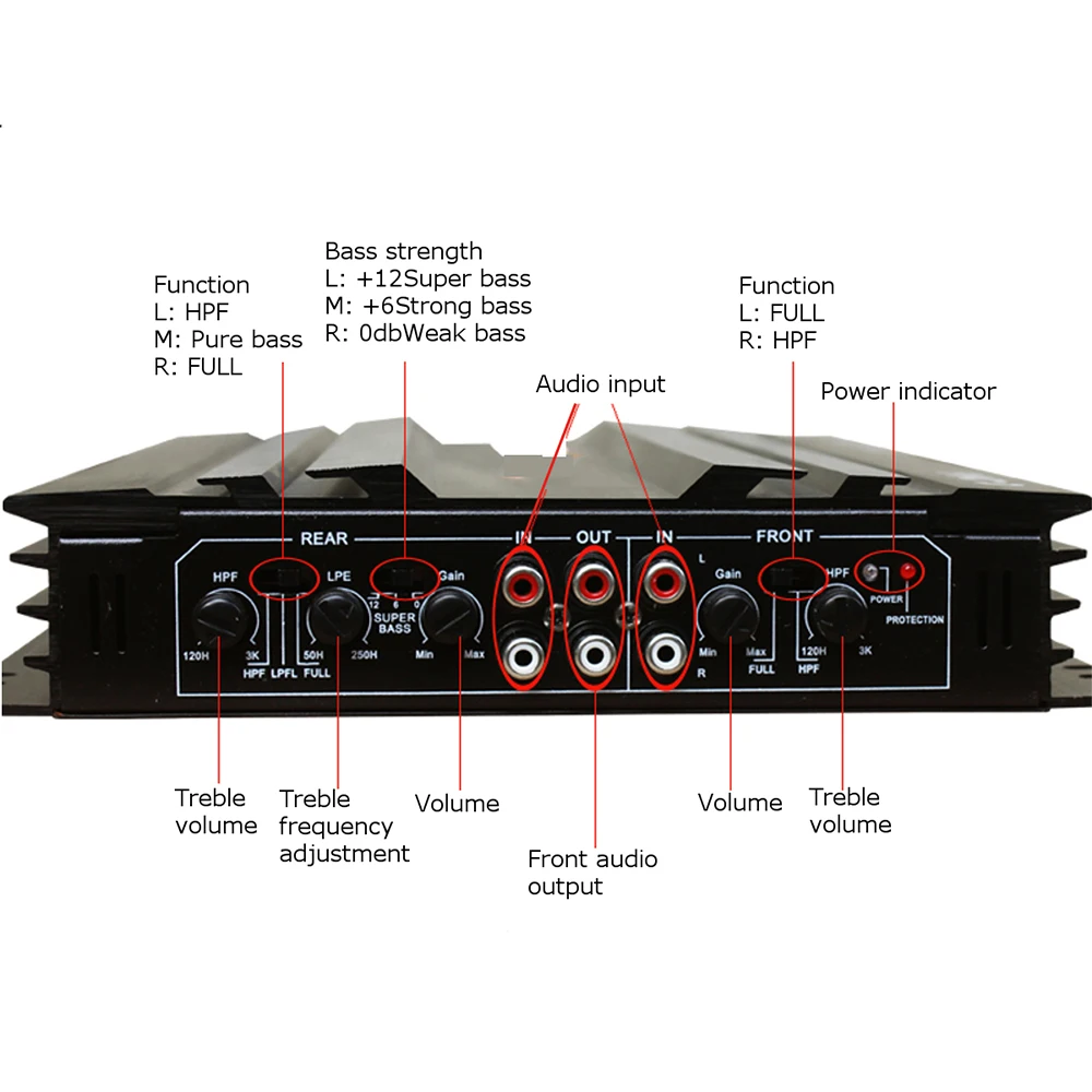 DC 12V 5800W 4 канальный автомобильный усилитель Динамик Мощность стерео усилитель Авто Аудио Мощность автомобильный усилитель звука усилитель