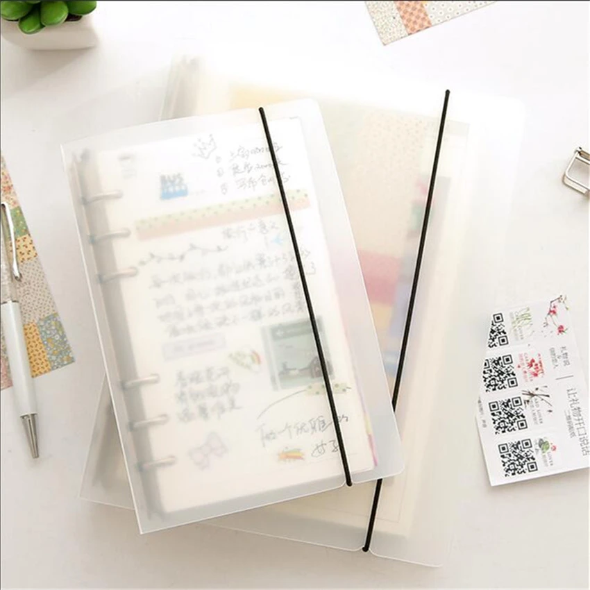 A5 A6 A7 Matte PP Clear Loose Leaf Ring Binder Inner Core Spiral Cover W// 6 Hole