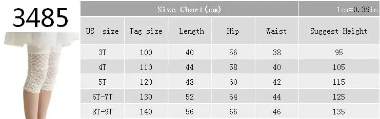 High Quality 2021 New Summer Girls Leggings Pants Lace Cotton Children Clothing Flower Girl Knee Pants