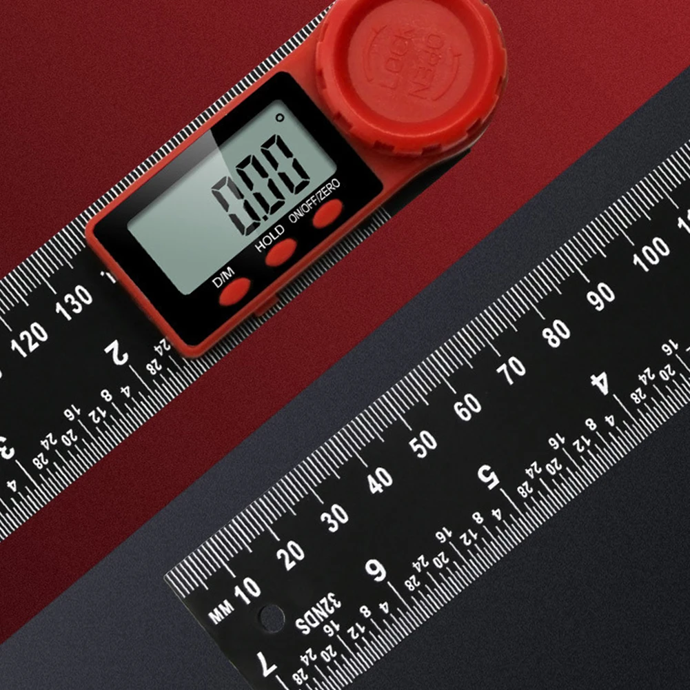 0-360 Degree Accurate Tool LCD Display Gauging Protractors Digital Angle Ruler Compact Easy Read Locking Knob Industrial Manual