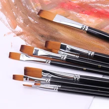 Нейлоновая Длинная Деревянная Ручка для волос Акварельная краска набор кистей и ручек для обучения масляная Акриловая картина художественная краска кисти поставки 9 шт