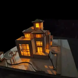 Модель вилла дом игрушки деревянные материалы сборка песка стол Строительство DIY Изготовление дома деревянная кабина поезд подарки для