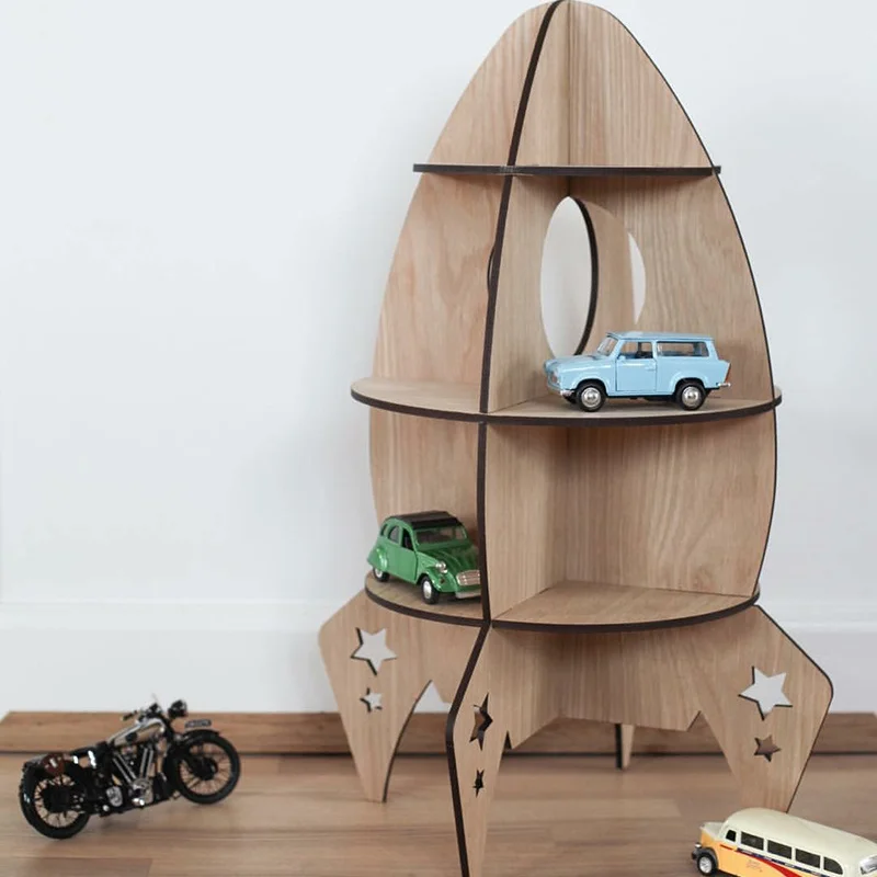 

Nordic Wooden Toy Three-Dimensional Assembled Rocket Model Children's Intelligence Assembling Room Decorations Racks Home