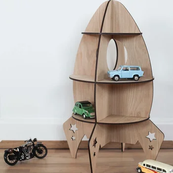 

Nordic Wooden Toy Three-Dimensional Assembled Rocket Model Children's Intelligence Assembling Room Decorations Racks Home